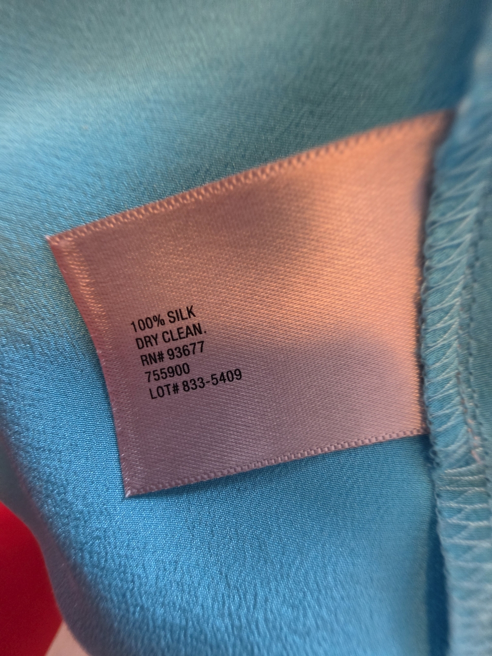 Worthington Turquoise Button-Front Blouse 100% Silk - Picture 5 of 5